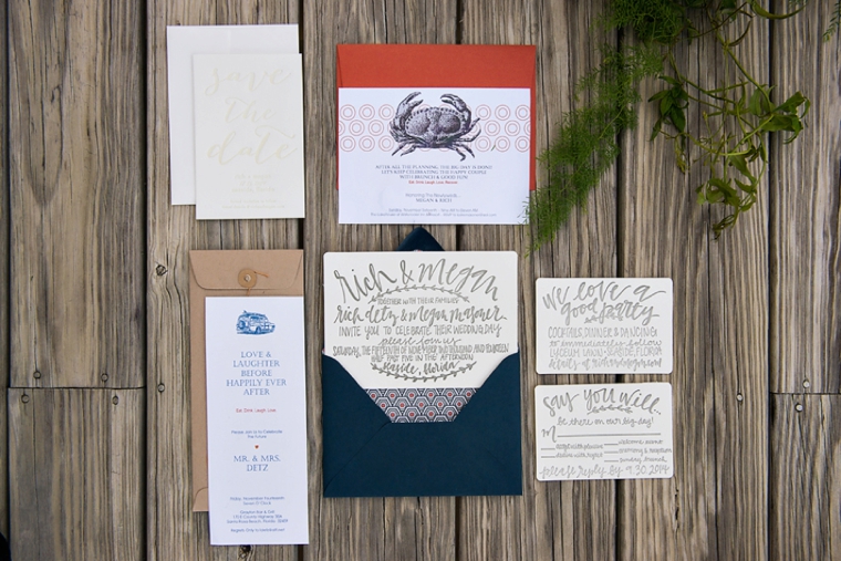 Natural Chic Navy and Orange Wedding via TheELD.com