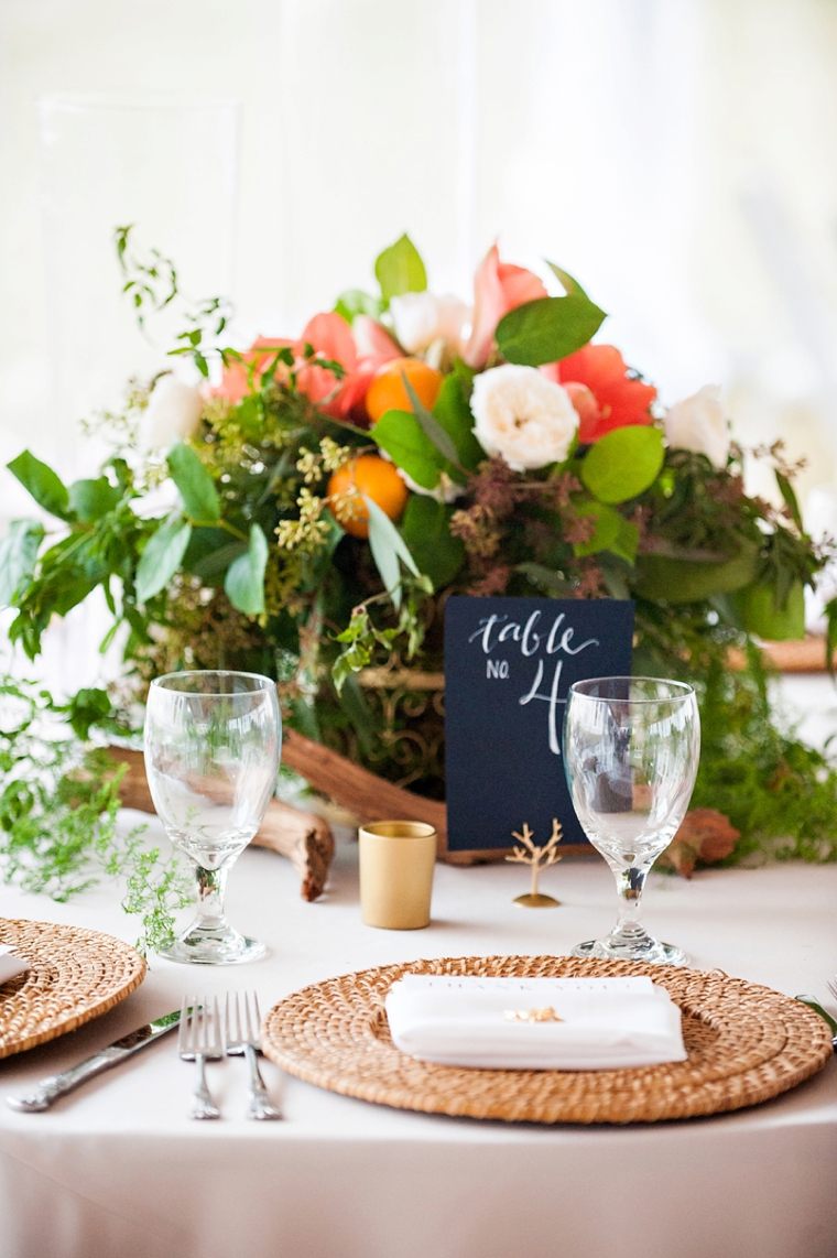 Natural Chic Navy and Orange Wedding via TheELD.com