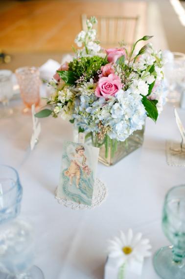 Soft Pink & Pale Blue Vintage Garden Wedding  via TheELD.com