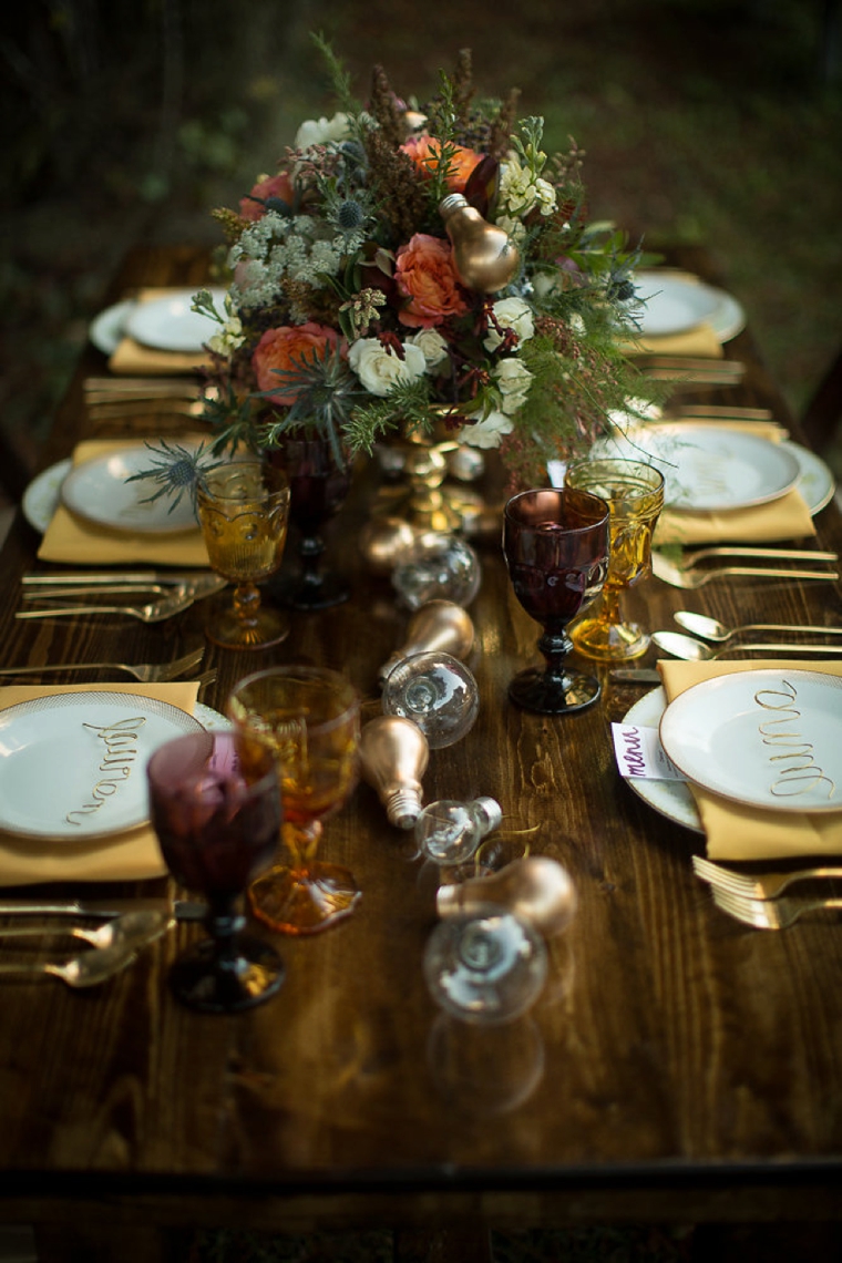 Eclectic Yellow, Plum & Marsala Wedding Ideas via TheELD.com