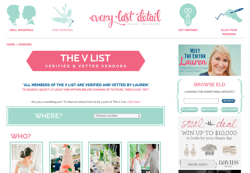 How To Find Your Perfect Wedding Vendor Team via TheELD.com