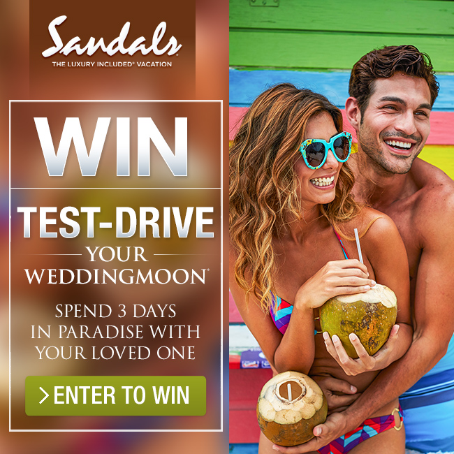 Win A Test Drive Your WeddingMoon® Caribbean Getaway To Any Sandals Resort! via TheELD.com