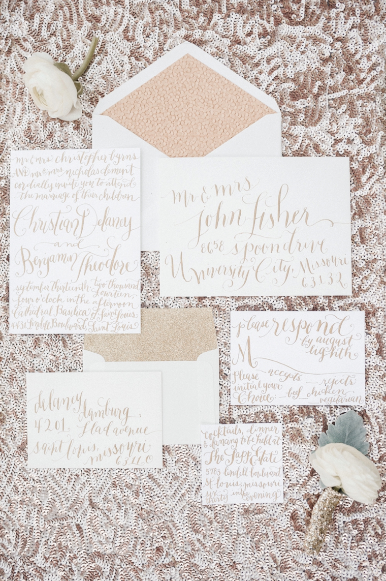 Blush and Gold Wedding Inspiration via TheELD.com