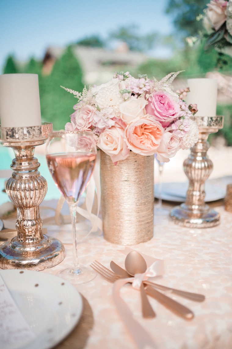 Blush and Gold Wedding Inspiration via TheELD.com