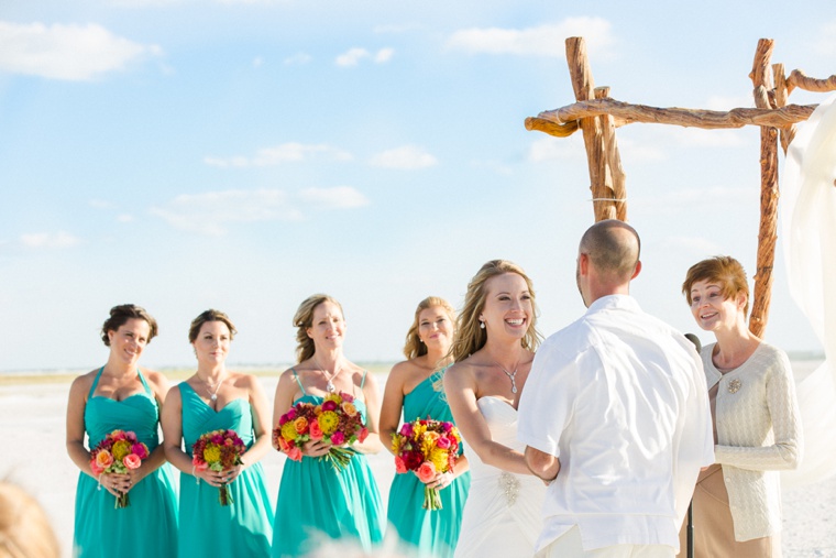 Fun & Eclectic Aqua Beach Wedding via TheELD.com