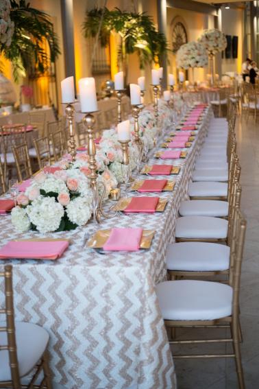 Modern Chic Champagne and Pink Wedding via TheELD.com