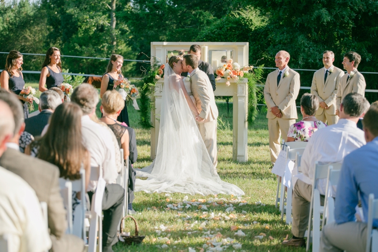 A Rustic Elegant Navy and Peach Wedding via TheELD.com