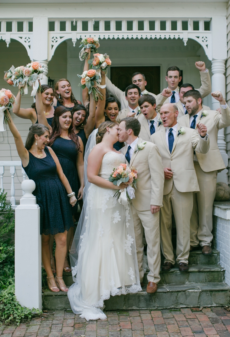 A Rustic Elegant Navy and Peach Wedding via TheELD.com