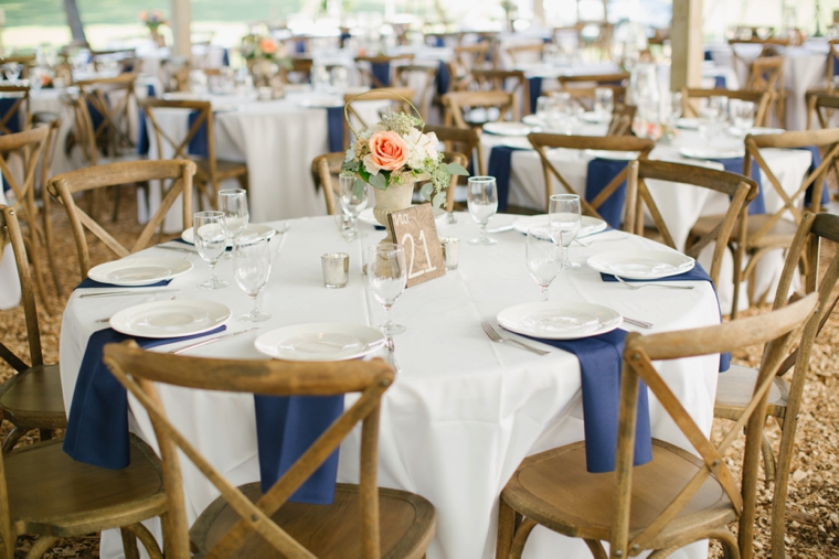 A Rustic Elegant Navy and Peach Wedding via TheELD.com