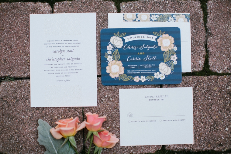 Navy and Peach Garden Wedding via TheELD.com