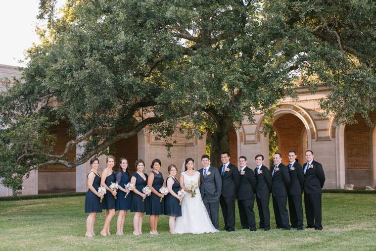 Navy and Peach Garden Wedding via TheELD.com