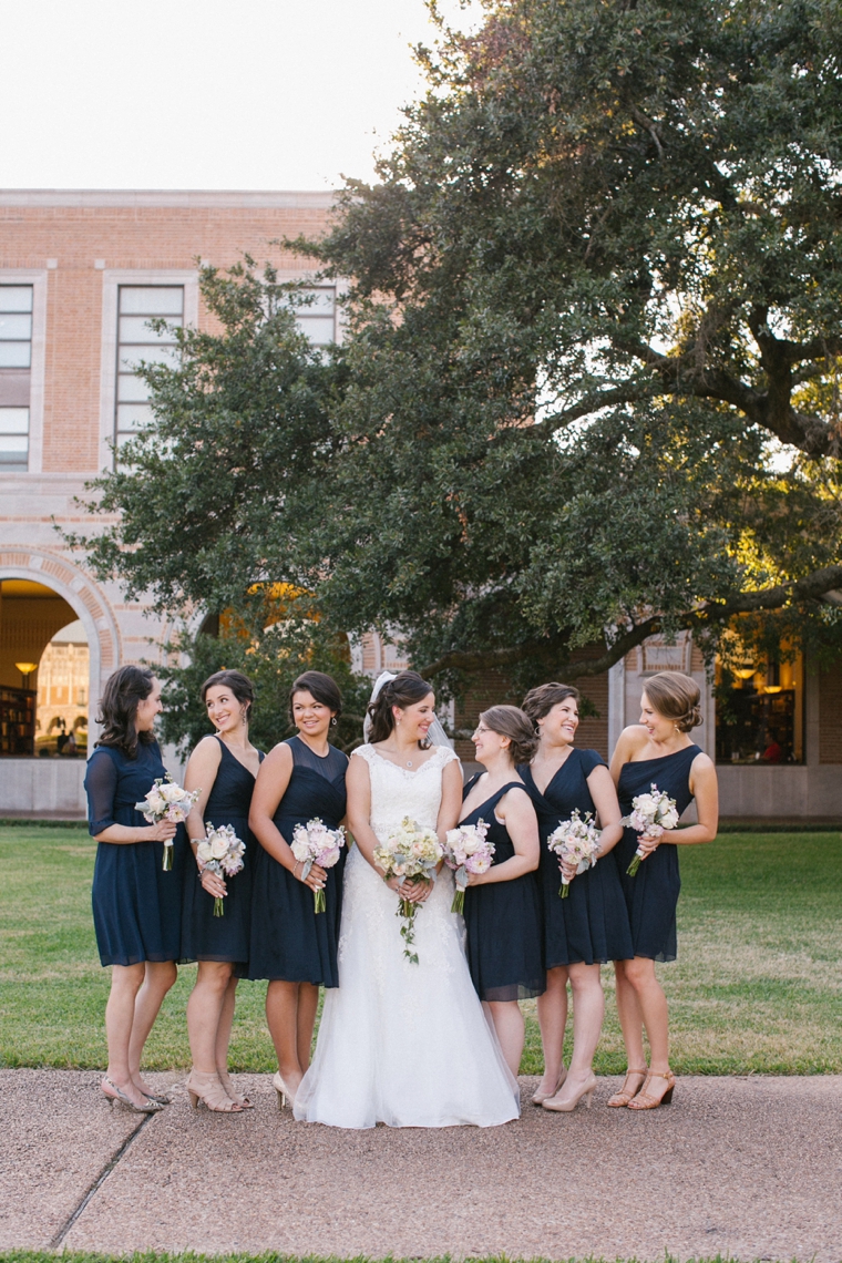 Navy and Peach Garden Wedding via TheELD.com