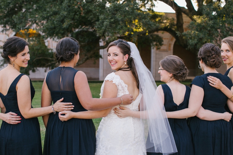 Navy and Peach Garden Wedding via TheELD.com