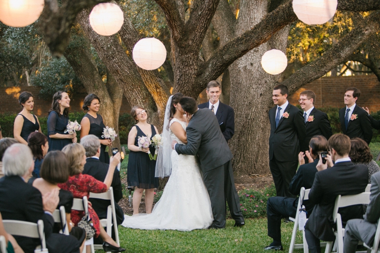 Navy and Peach Garden Wedding via TheELD.com