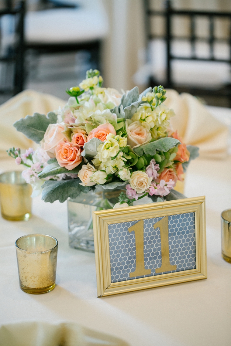 Navy and Peach Garden Wedding via TheELD.com