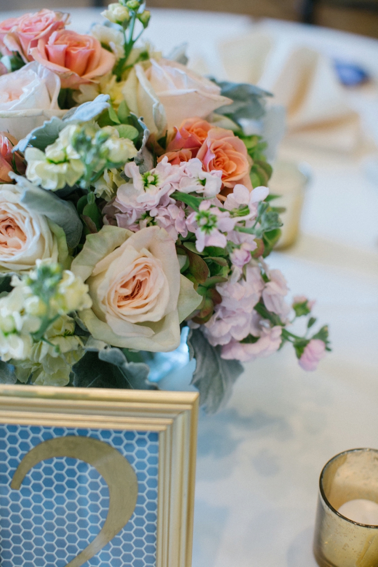 Navy and Peach Garden Wedding via TheELD.com