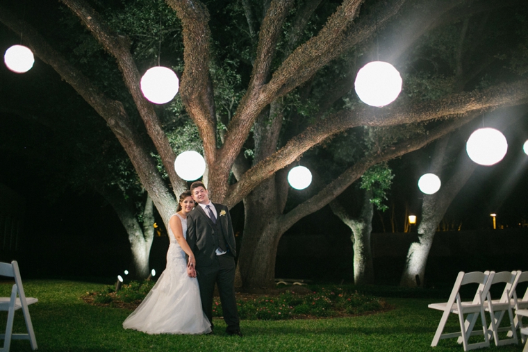 Navy and Peach Garden Wedding via TheELD.com