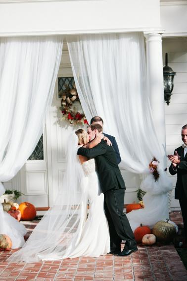 A Marsala & Gold Backyard Fall Wedding via TheELD.com