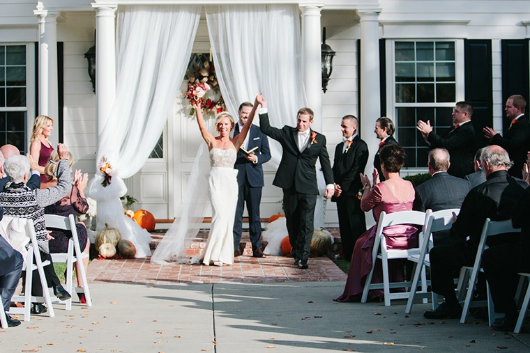 A Marsala & Gold Backyard Fall Wedding via TheELD.com