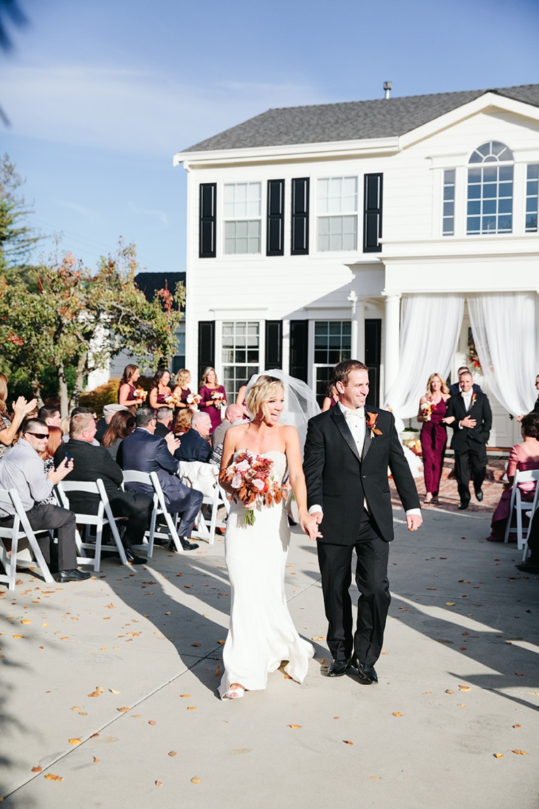 A Marsala & Gold Backyard Fall Wedding via TheELD.com