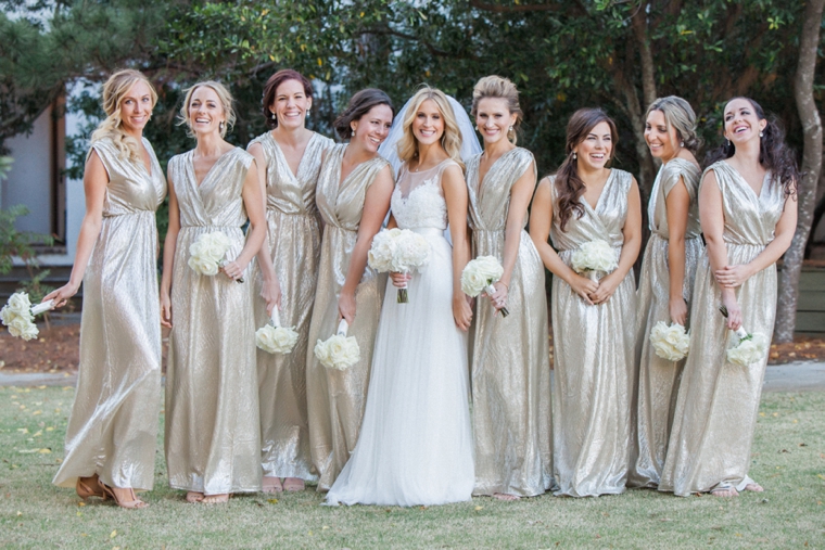 White and gold wedding bridesmaid dresses sale