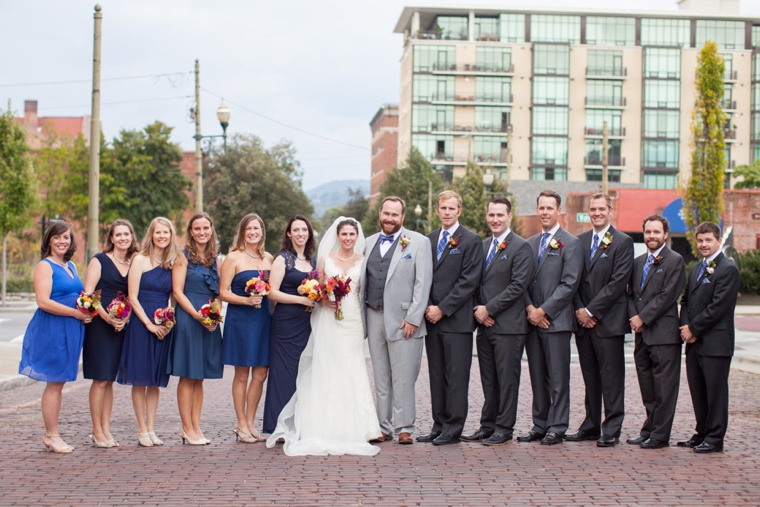 Marsala, Pink & Navy Asheville Wedding via TheELD.com