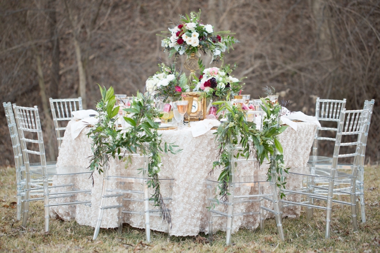 Romantic Blush, Marsala and Gold Wedding Ideas via TheELD.com