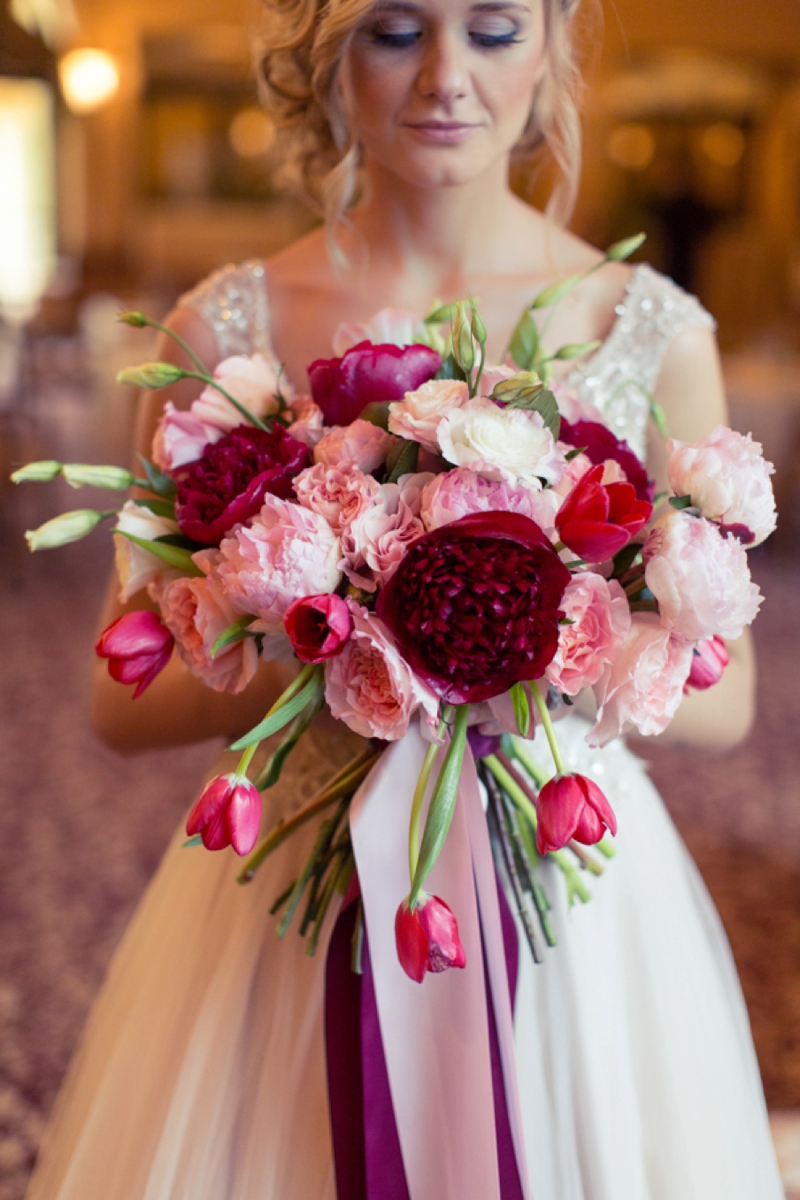 Romantic Pink and Red Wedding Inspiration via TheELD.com