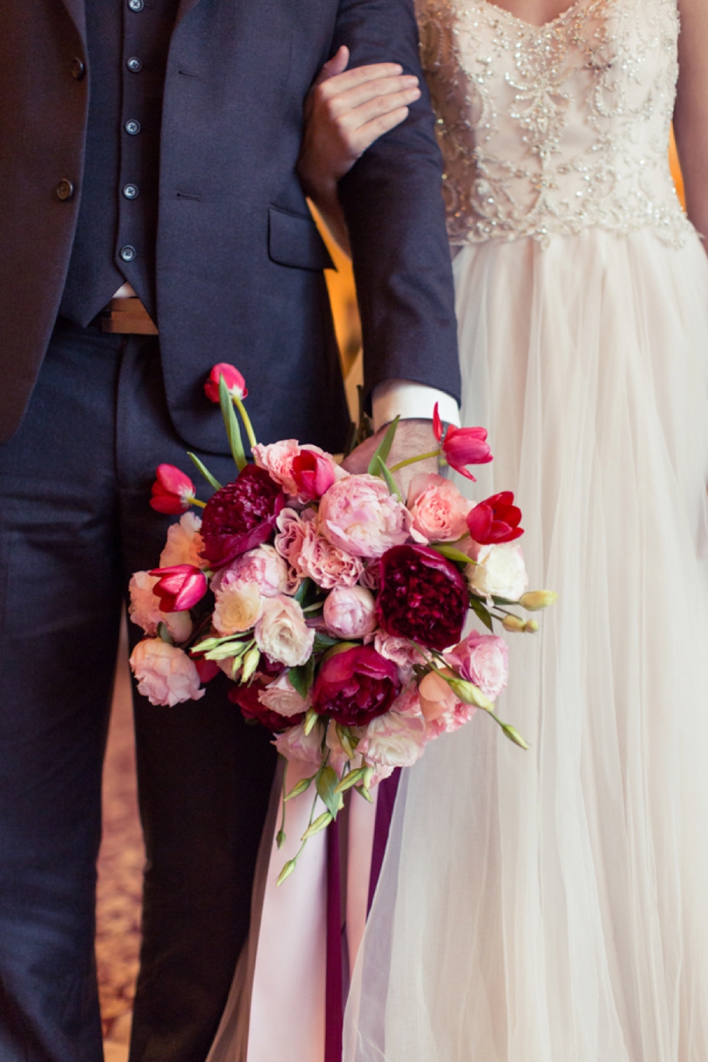 Romantic Pink and Red Wedding Inspiration via TheELD.com