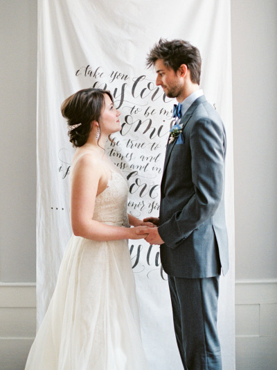 Amazing Wedding Ideas: Calligraphy Ceremony Backdrop via TheELD.com