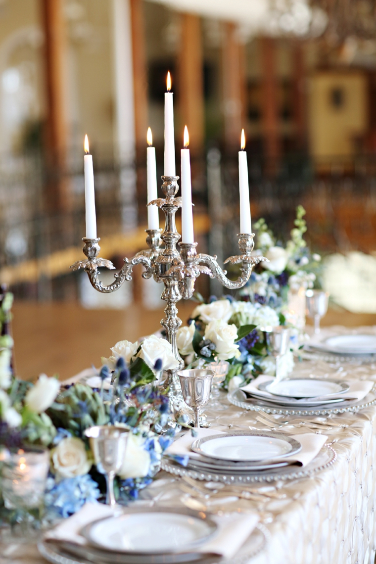 Glamorous Silver & Blue Wedding Ideas via TheELD.com