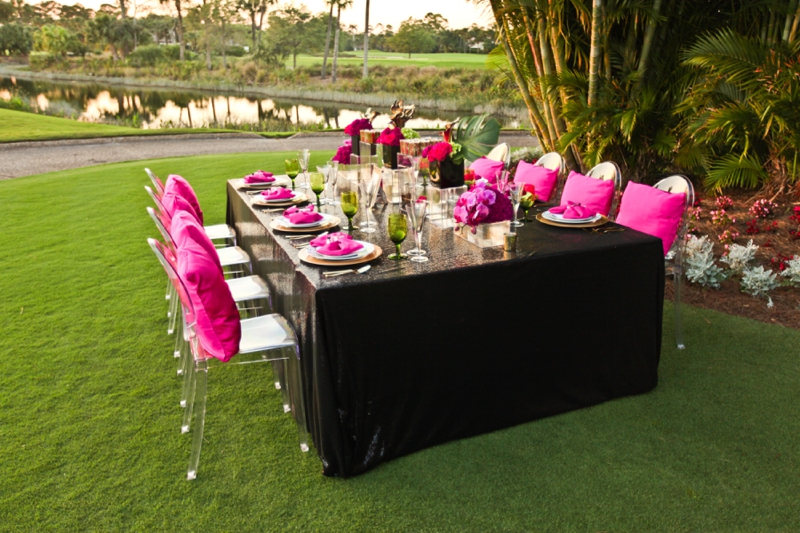 Modern Pink and Black Wedding Ideas via TheELD.com