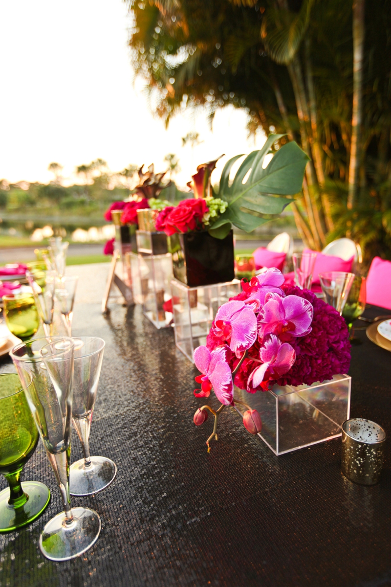 Modern Pink and Black Wedding Ideas via TheELD.com