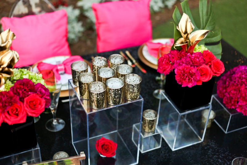 Modern Pink and Black Wedding Ideas via TheELD.com