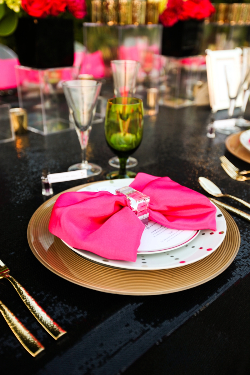 Hot pink and outlet black wedding