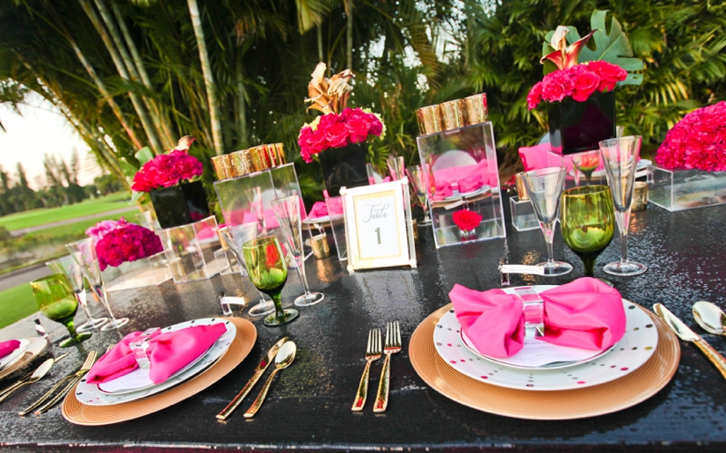 Pink and black clearance wedding