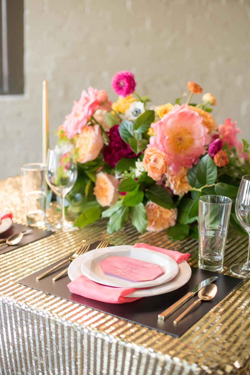 Chic Modern Pink and Orange Wedding Ideas via TheELD.com