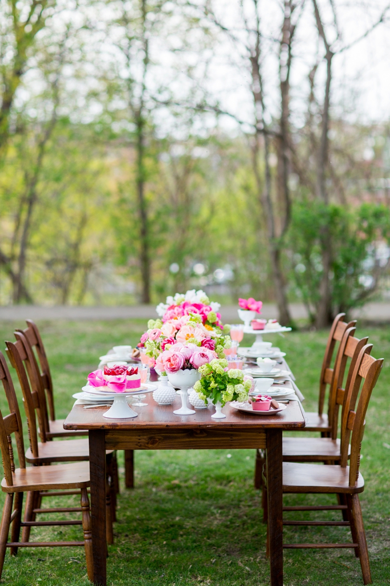 Hot Pink Garden Bridal Shower Ideas via TheELD.com