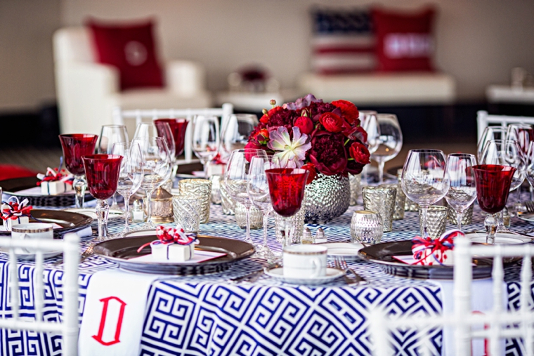 A Red, White, & Blue Rehearsal Dinner via TheELD.com