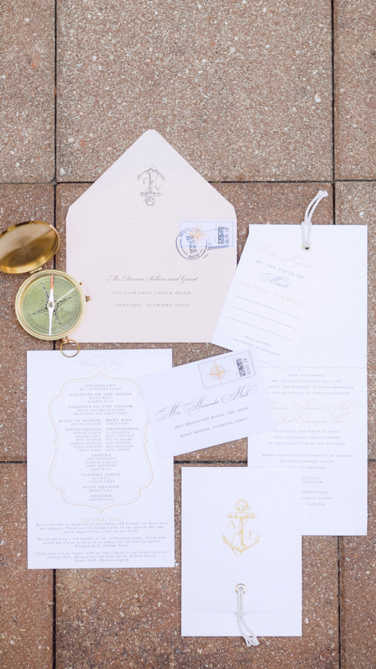 Romantic Blush Yacht Club Wedding via TheELD.com