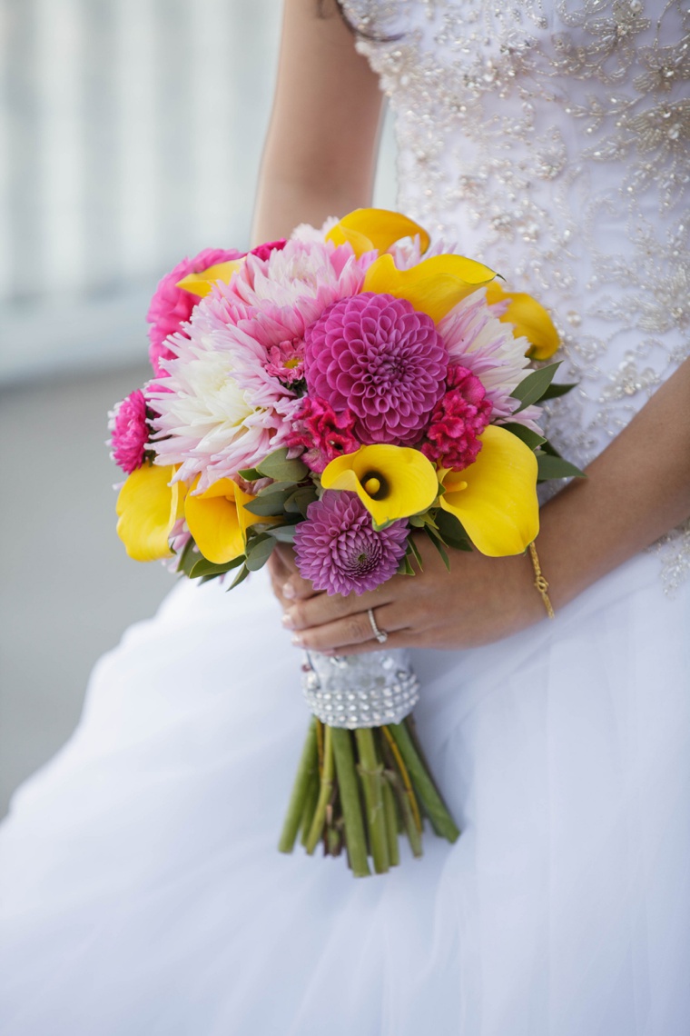 Eclectic Pink & Yellow Washington Wedding via TheELD.com