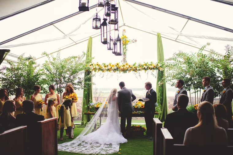 A Yellow and Blue Rustic Florida Wedding via TheELD.com