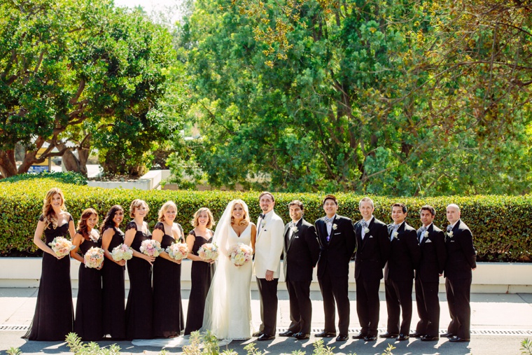 Elegant Black, White, & Blush California Wedding via TheELD.com