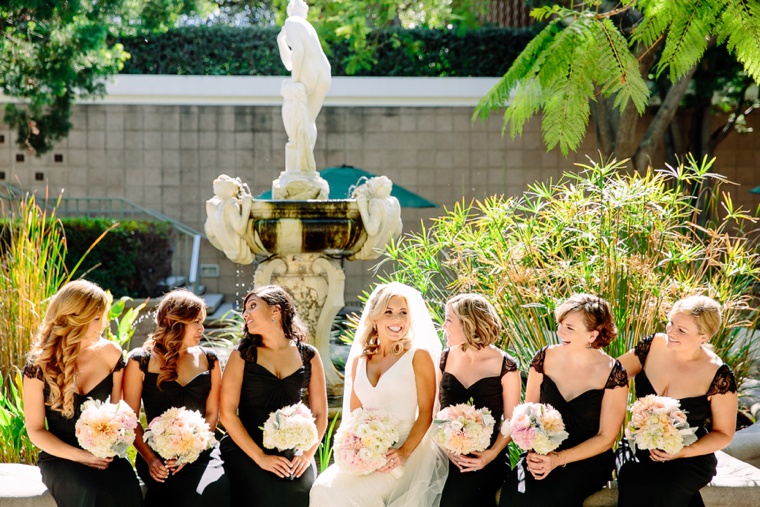 Elegant Black, White, & Blush California Wedding via TheELD.com