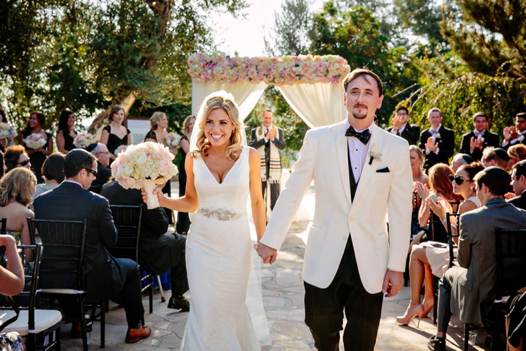 Elegant Black, White, & Blush California Wedding via TheELD.com