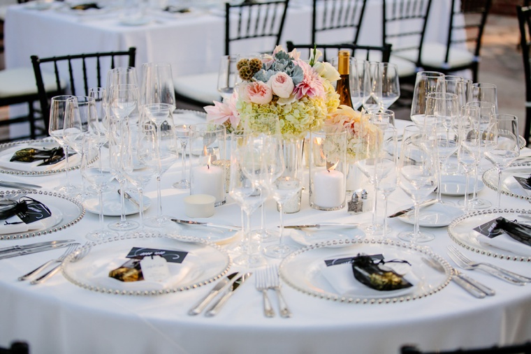 Elegant Black, White, & Blush California Wedding via TheELD.com