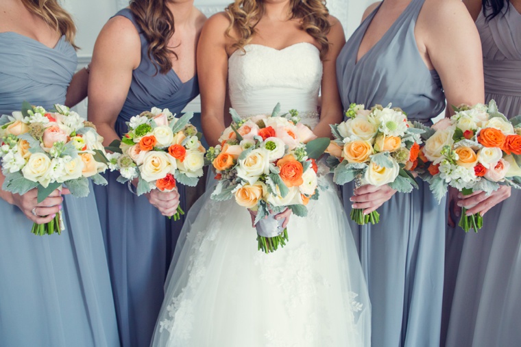 Elegant Orange and White California Wedding via TheELD.com