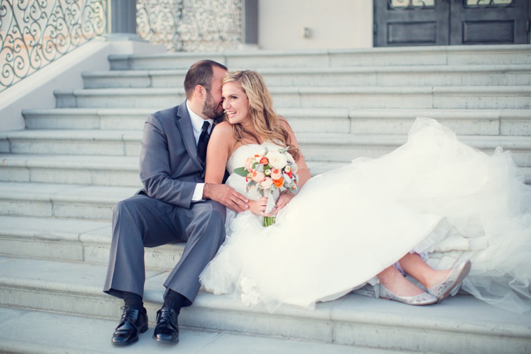 Elegant Orange and White California Wedding via TheELD.com