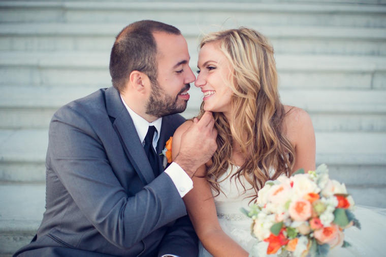 Elegant Orange and White California Wedding via TheELD.com