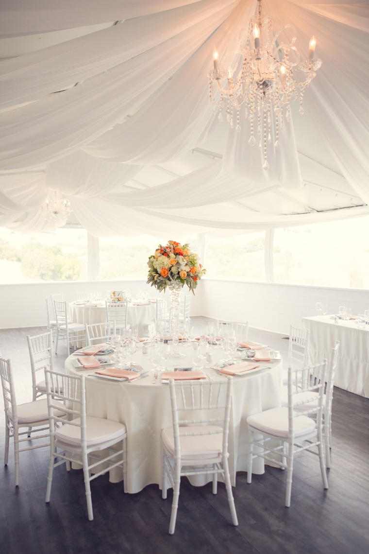 Elegant Orange and White California Wedding via TheELD.com